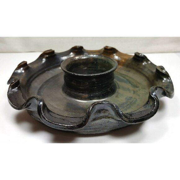 Vintage Bogdanowitz Pottery Food Safe Sculpted Edge Good Baking Round Bowl - Picture 8 of 8